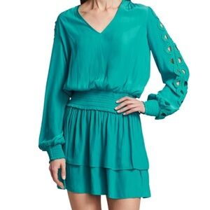 Ramy Brook Teal Long Sleeve Dress